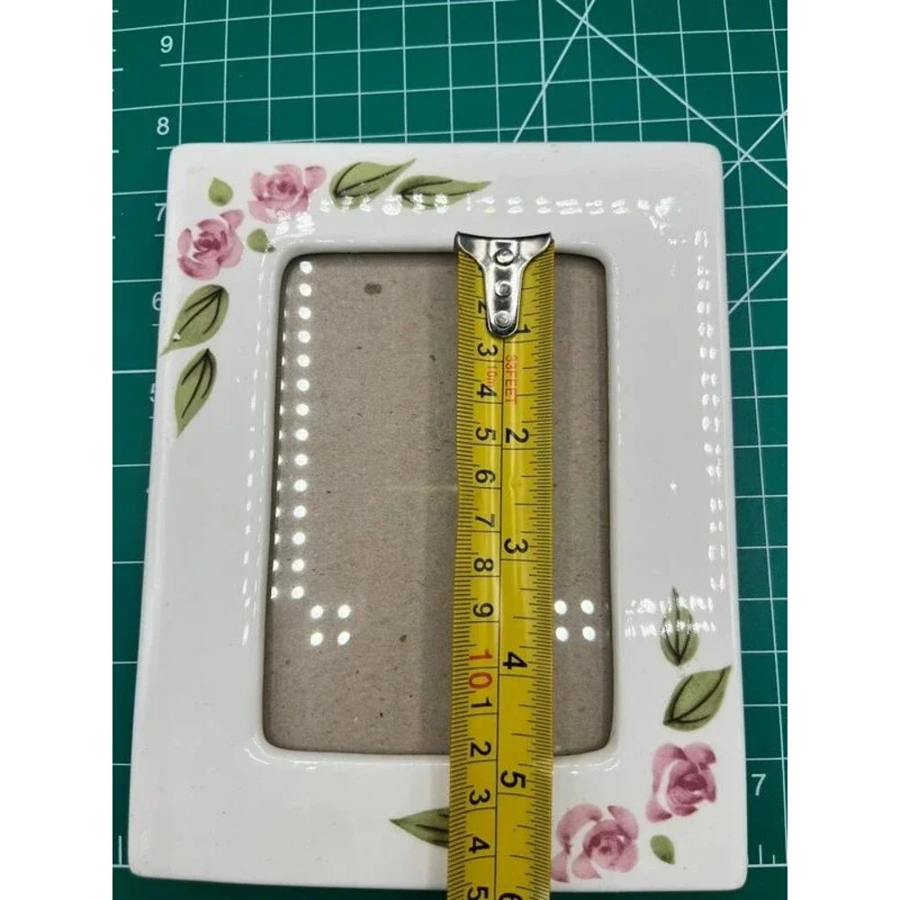 3 1/5 X 5 ceramic floral picture frame